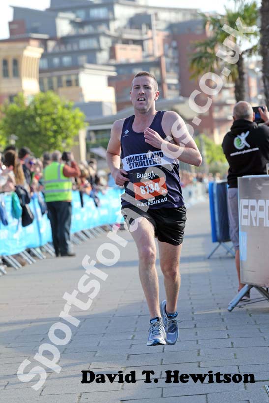 No 8134 finishing the 2012 BUPA Great North 5k.